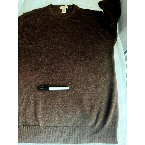 Unisex Trendy Merona Chocolate brown Merino Wool Sweater United Kingdom Sz- L - Picture 4 of 6
